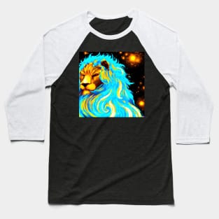 COSMIC BLUE LION Baseball T-Shirt